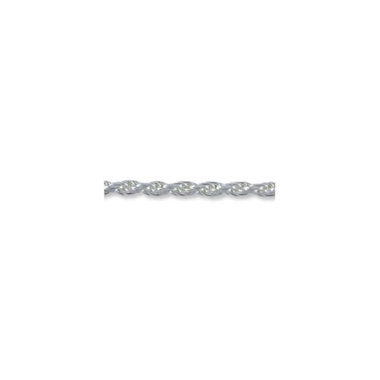 JewelrySupply Rope Chain Diamond Cut 1.7mm 20" Sterling Silver (1-Pc)